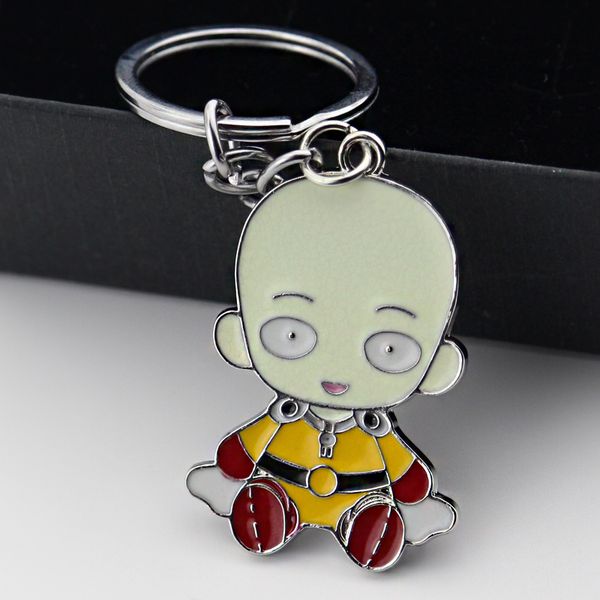 

a fist keychain bald caped teacher qiyu character set anime the cape a fist keyring toys for men's gift, Silver