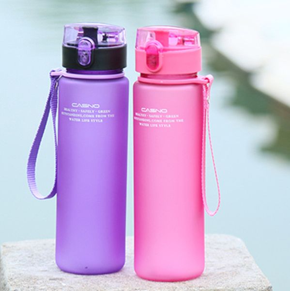 

400ml/560ml bounce cover water bottle with rope bicycle camping sports plastic drinkware my drink water bottles shaker bpa free