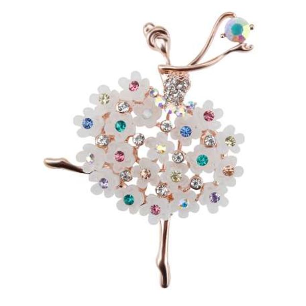 

factory direct sale ballet dancing girl shinning crystal glass brooches for woman in assorted designs, Gray