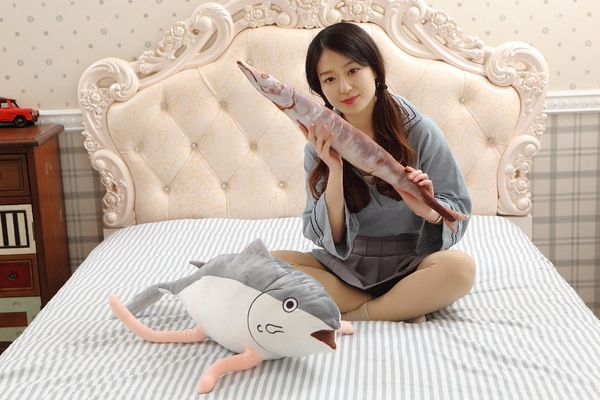 

wholesale- 50cm 70cm kids new creative cute cartoon soft plush toys children lovely simulation saury shaped pillow baby kawaii funny gifts