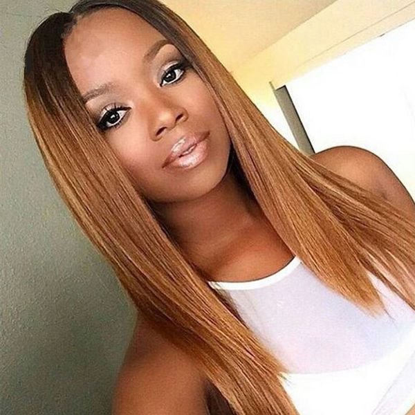 Ombre Honey Blonde Color 1b 27 Thick Glueless Full Lace Human Hair