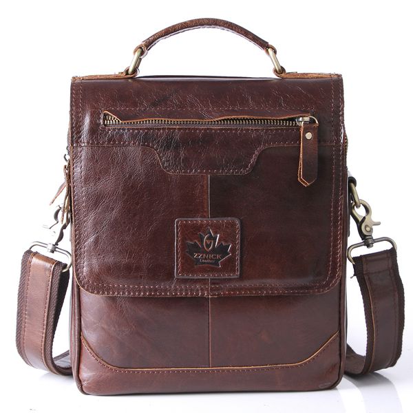 

zznick genuine leather crossbody messenger shoulder bag men business cowhide tote handbag travel casual male bags