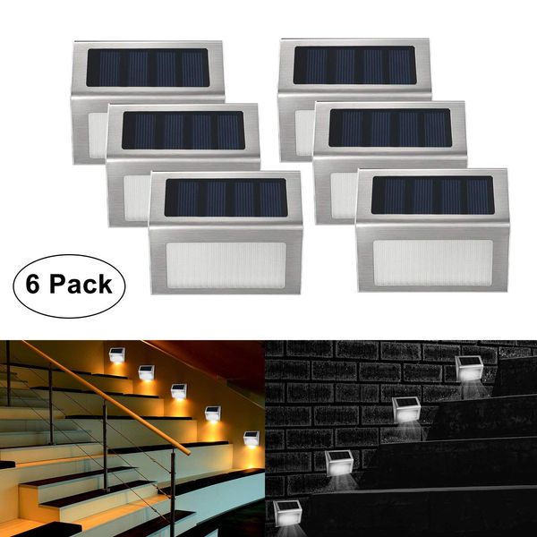 2019 Solar Stair Lights Outdoor Led Step Lighting 2 Leds Stainless