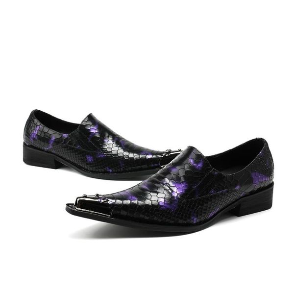 Sapatos de couro preto de couro de patente de mens python sapatos de salto escondido para homens slipon negócio formal sapatos vestido