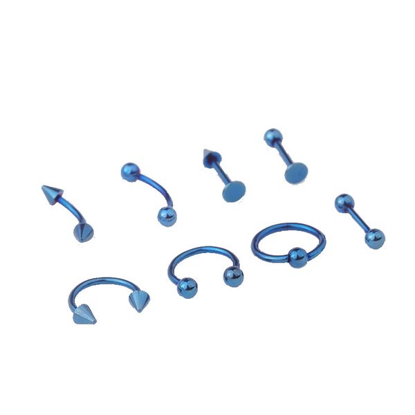 8pcs/set Piercing auricolari anello per segmento in acciaio inossidabile per donne anelli naso per sopracciglia per sopracciglia per tallone cattura