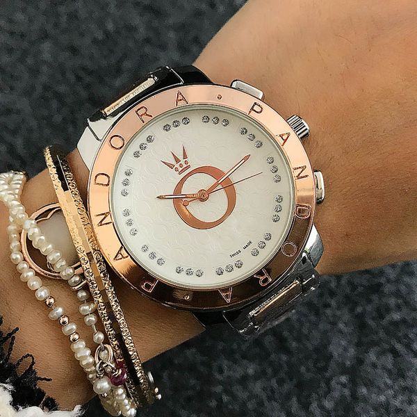 

Мода Марка женские девушки Кристалл стальной металлической лентой Кварцевые нар