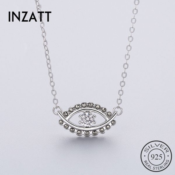 

inzatt real 925 sterling silver bohemia zircon eye of angel pendant necklace fine jewelry for women cute anniversary accessories