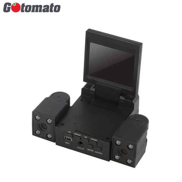 

gotomato h3000 2.0 inch tft screen rotatable dual lens car dvr camera recorder 120 wide angle 8 ir led night vision camcorder
