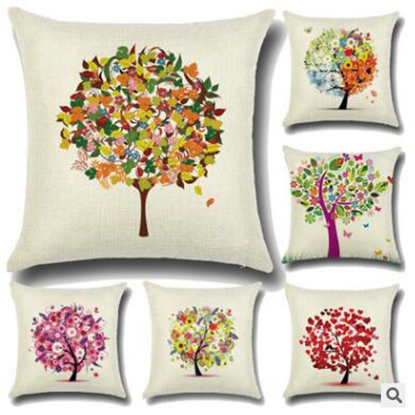 

fashion pillowcase garden clean fresh cartoon pillow case flower tree pattern pillowcase creative home hold pillow without core
