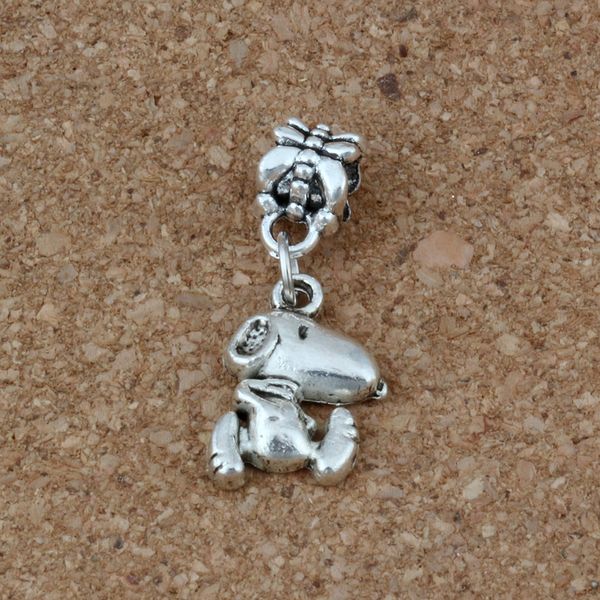 

mic 100 шт./лот старину серебро snoopy болтается бусины подходят европейский браслет ювелирных изделий diy металла, Bronze;silver