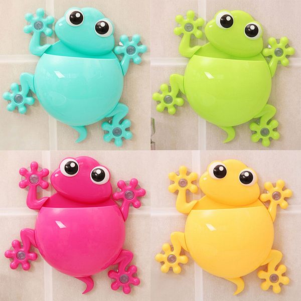 

new 1pc bathroom cute cartoon gecko design toothbrush holder suction organizer toothbrush holder cup wall mount sucker