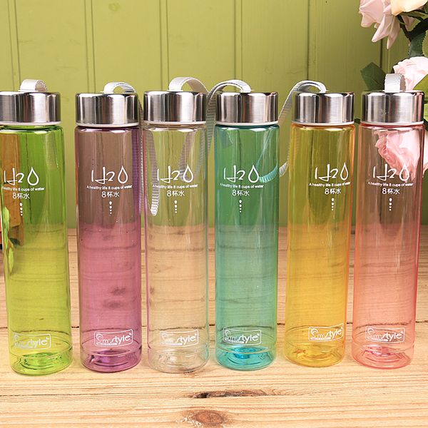 

открытый спорт бутылка воды 2016 лето 280 мл прозрачный портативный велосипед спорт небьющиеся пластиковые бутылки воды