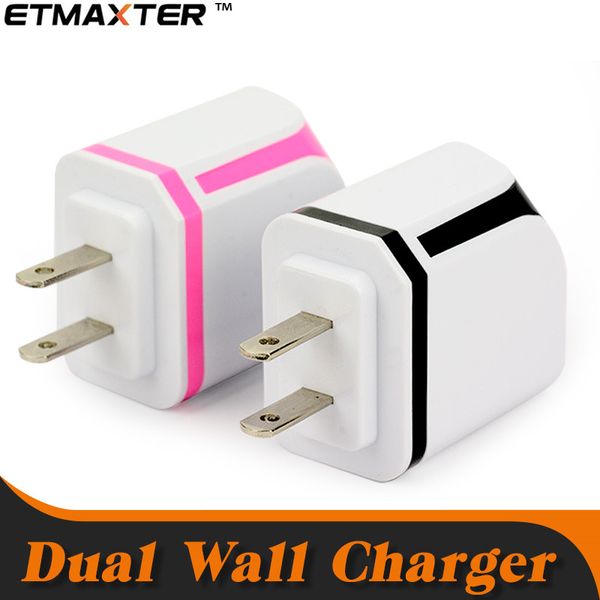 

etmaxter candy portable charger 2.1a travel charger dual usb port wall charging for samsung s8 note8 9 ip8 8x