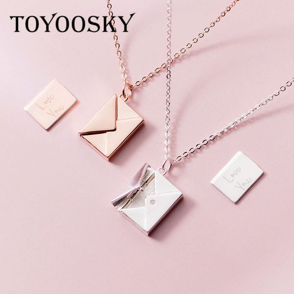 

toyoosky genuine 925 sterling silver pendant necklace women envelope lover letter pendant gifts for girlfriend