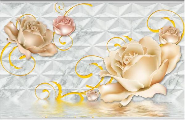 

custom wall mural modern art painting mural wallpaper marble rose 3d tv background wall 3d mural wallpaper