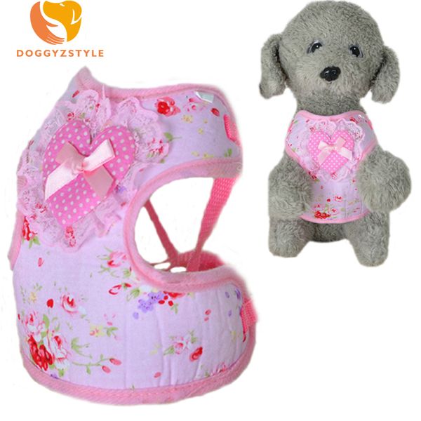 

chest harness pet dog vest cute heart print puppy cat chestes strap pets vests harnessess for teddy chihuahua doggyzstyle