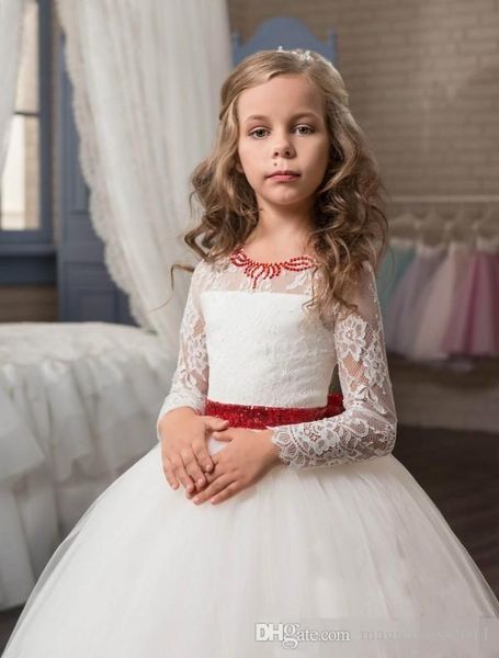 

elegant beads sequins girls pageant dresses 2018 crystal girl communion dress ball gown kids formal wear flower girls dresses for wedding655, White;blue