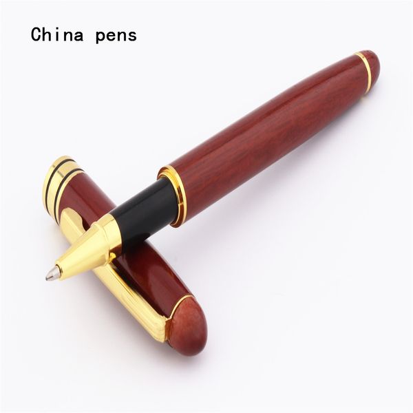 

quality 521 red wood business office rollerball pen school student finance office only gift pens, Blue;orange