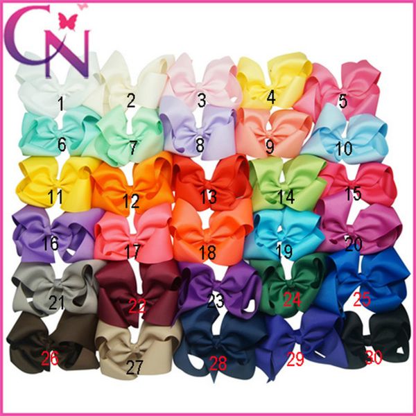 

6 inches baby girl candy colors big bow barrettes hair bow knot children head wear kids hairpin girls hair clips baby hair accessory, Slivery;white