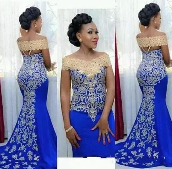 

элегантные длинные вечерние платья 2020 русалка с плеча с золотой вышивкой длина пола африканские женщины синие вечерние платья выпускного в, Black;red