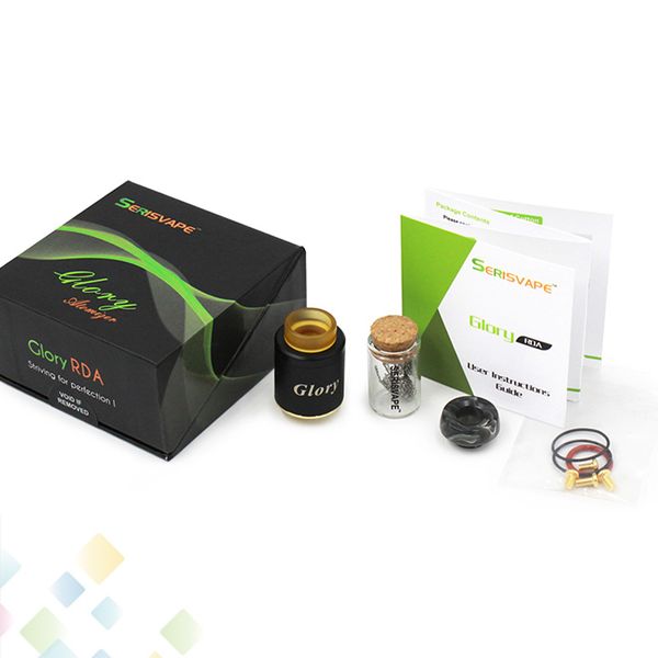 

Authentic Glory RDA With Vertical Coil Design Resin Drip Tip By SeriesVape 2 Colors Fit 510 Electronic Cigarette DHL Free