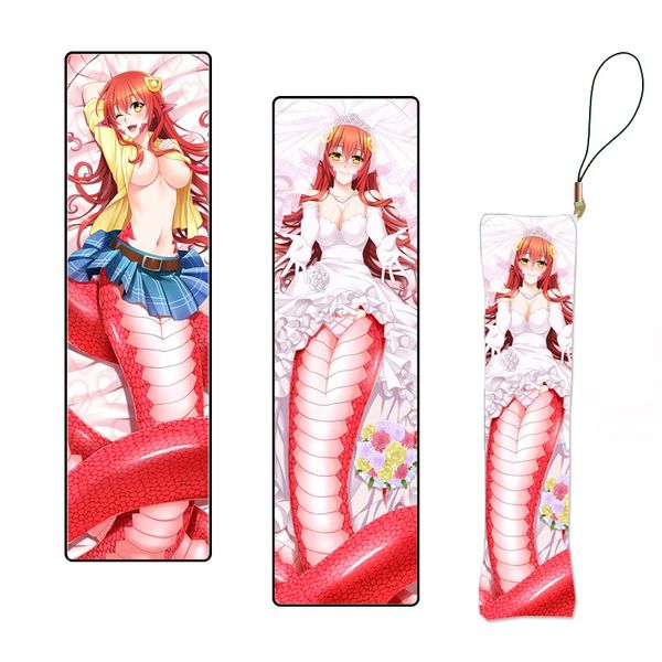 

japanese anime keychain monster musume no iru nichijou figure miia mini dakimakura pillow pendants custom key chain phone strap, Silver