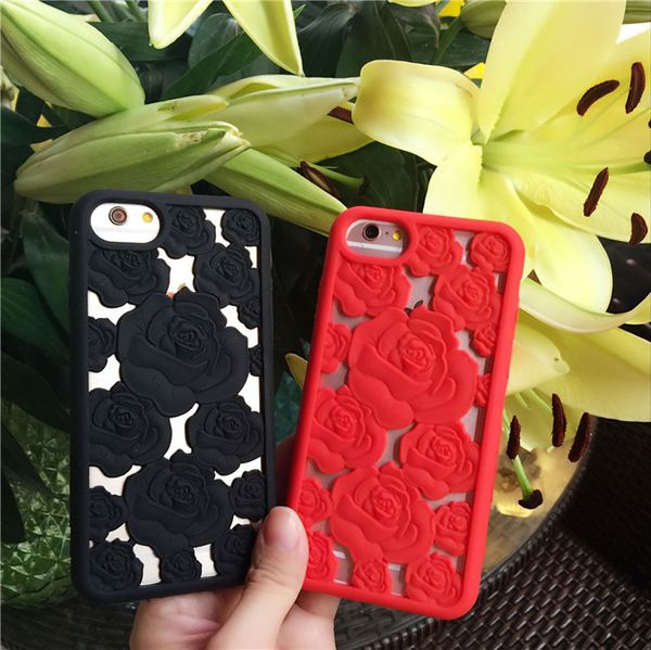 

for iphone x hollow out case rose flower silicone mobile dissipate heat case chinoiserie style hollow out case