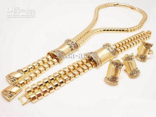 

wholesale - fine pearl gold jewelry set necklace, bracelet, earring, ring, Black