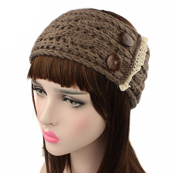 

women ear hair belt hairbands crochet knitted wool wooden clasp lace headbands head wrap bands ribbon hair accessories