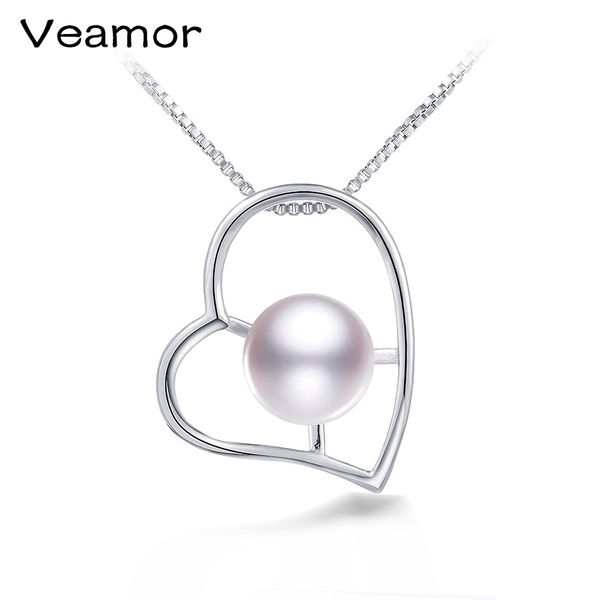 

amazing prpearl jewelry 925 sterling silver pendant fashion pendant necklaces heart shaped for lady jewelry gift veamor
