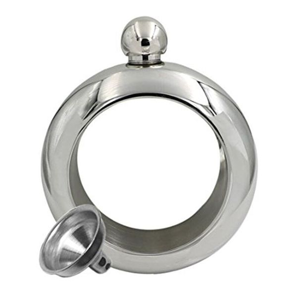 

bangle bracelet hip flask sier/rainbow/copper grade 304 stainless steel whiskey drinkware and funnel set