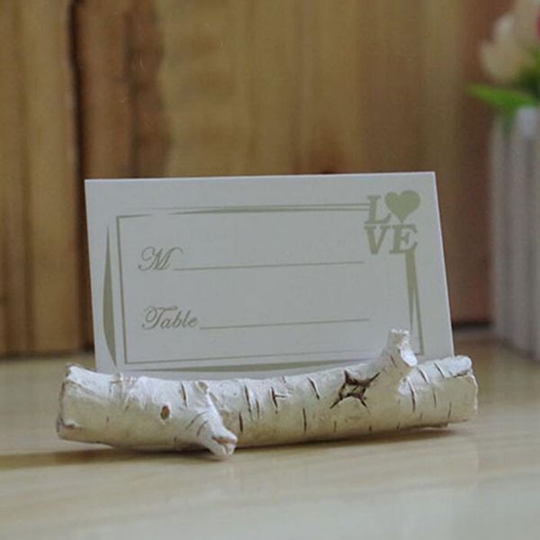 Rustic Themed Birch Place Card Holders Wedding Favors Bridal