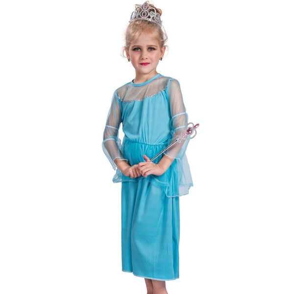 

child kids girls ice blue snow queen princess fancy dress costume, Black;red