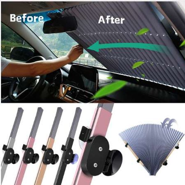 70 * 155cm carro retrátil pára-brisa Sun Shade Block Sunshade capa frente / janela traseira cortina de folha para solar UV Proteger Sunshades