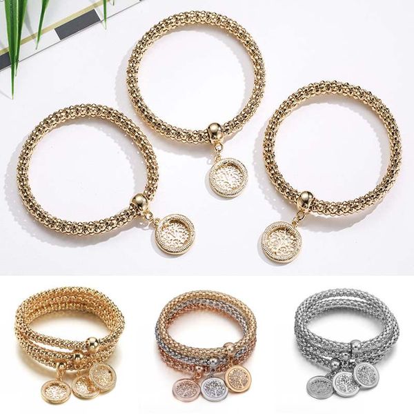 

старинные древо жизни 3 шт. / компл. trend браслеты браслеты 4 цвета розовое золото серебро цвет подвески браслет браслет женщины бесплатно, Golden;silver