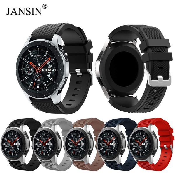 

jansin sport silicone strap for samsung galaxy watch 46mm band for samsung gear s3 classic/s3 frontier 22mm universal wristband, Black;brown