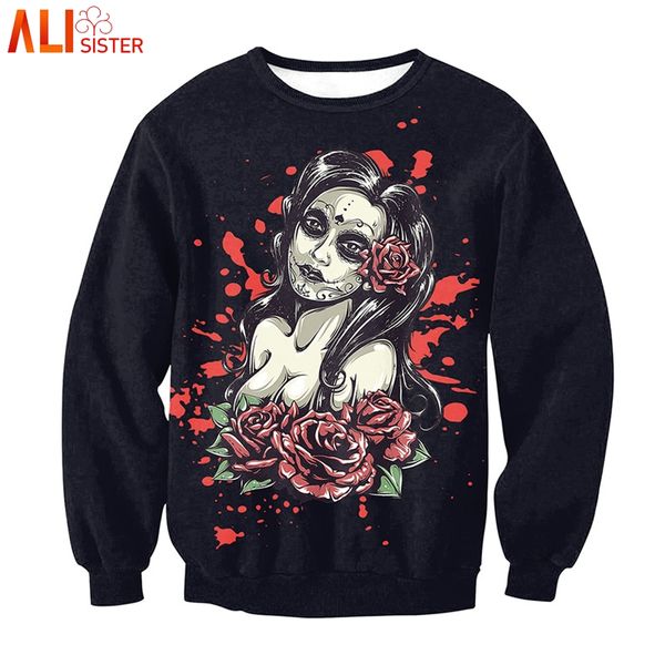 

alisister hip hop print sweatshirt hoodies men women autumn winter crew neck 3d hoody pullover sweetheart sudadera hombre, Black