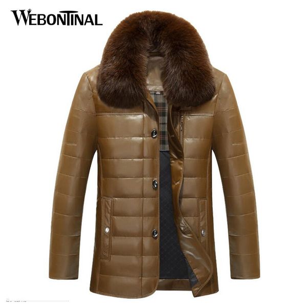 

winter luxury jacket men jacket male jackets coat windproof warm fur collar outwear black brown ew121