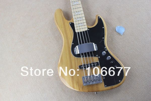 Hochwertiger F Jazz Bass 5 Saiten Baixo Marcus Miller Signature Bassgitarre Aktiver Tonabnehmer Naturholz Kostenloser Versand