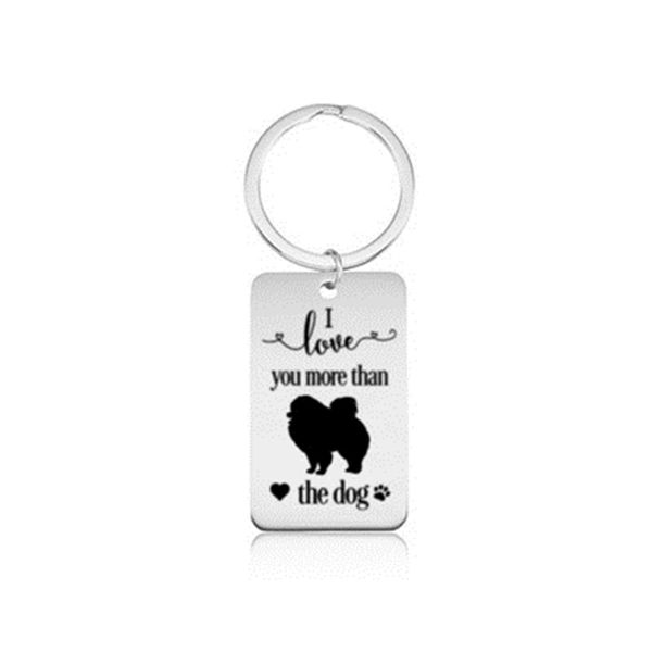 

new stainless steel pomeranian keychains silver color i love you more than the dog key chains car bag keyrings