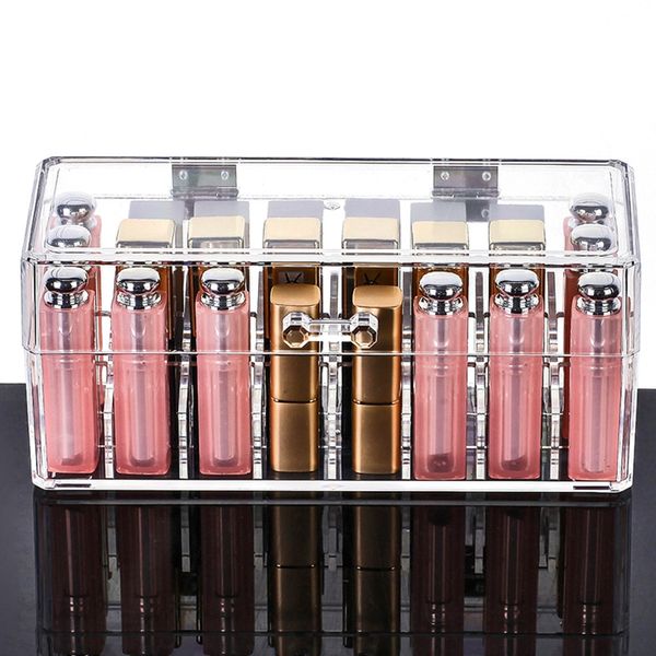 

transparent crystal acrylic makeup cosmetics organizer plastic nail lipstick jewelry storage box for bedroom girlfriend gift