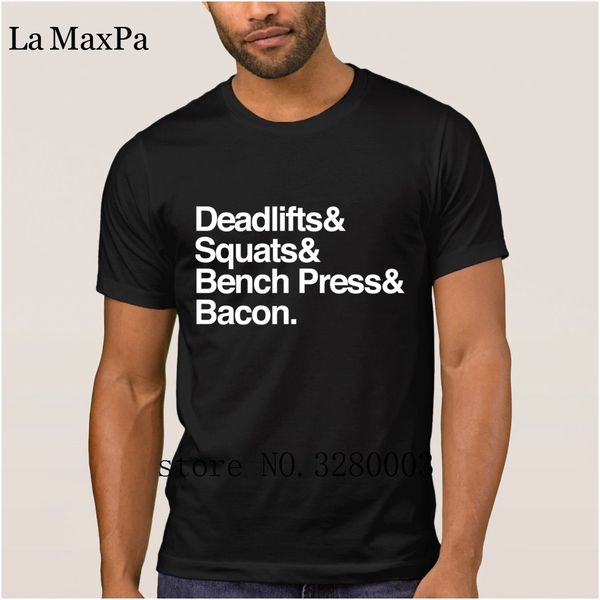 Designing Nice Men S T Shirt Deadlifts Squats Bench Press Bacon