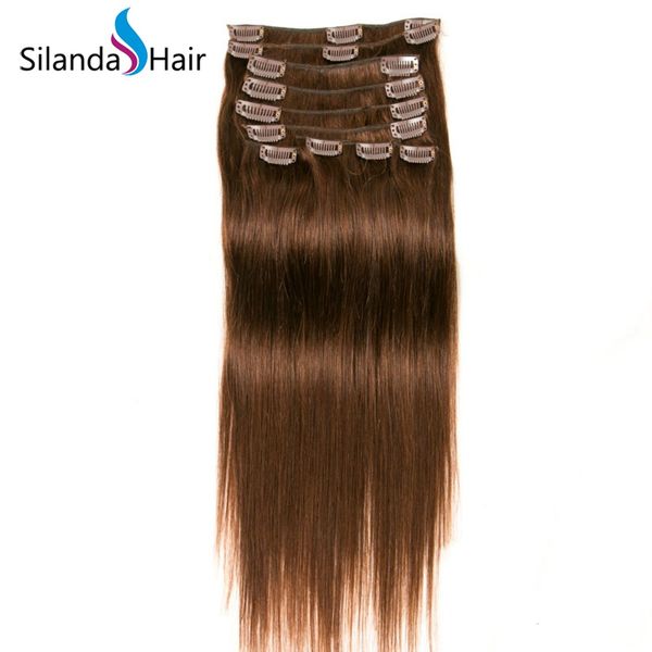 4 Straight Clip In Human Hair Extensions 100 Real Remy Hair 115g