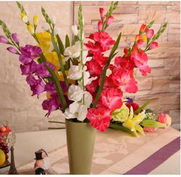 29.5 '' Planta Artificialflowers Gladiolus Gladioli Stem Falso Espada Festa Lily Centerpieces Flores Decorativas Artificiais