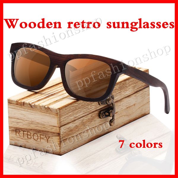 

zb03 wooden sunglasses retro polarized sunglasses handmade bamboo wood glasses fashion personalized sunglasses for man and women wholesale, White;black