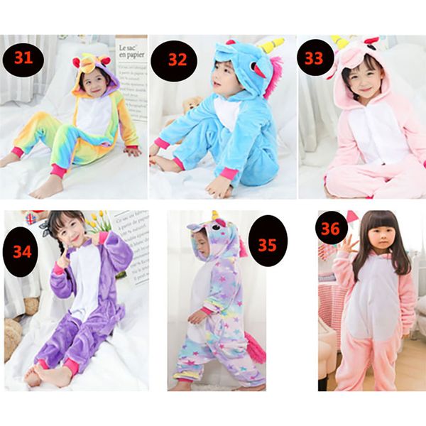 

children unicorn onesies pajamas boys girls animal flannel cosplay costume sleepwear clothing homewear 36 styles hh7-300