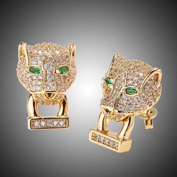 

Jewelry wholesale Panther luxury diamond earrings 18K women's stud earrings female earrings