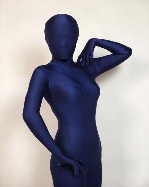 

dark blue full body spandex/lycra bodysuit zentai leotard suit size costumes fancy dress, Black