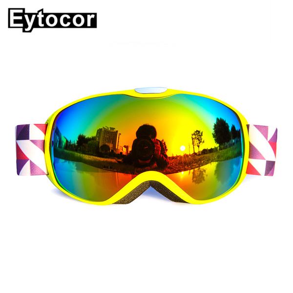 

eytocor professional double spherical lens girls boys snowboard skiing glasses kids winter snow child eyewear kids ski goggles