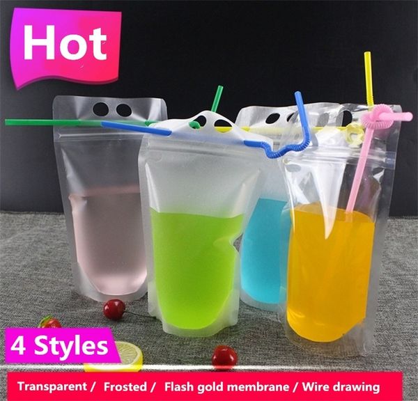 

transparent self-sealed plastic beverage bag drink milk coffee container drinking fruit juice bag food storage bag i150